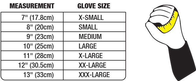 Glove Size Measurement Chart