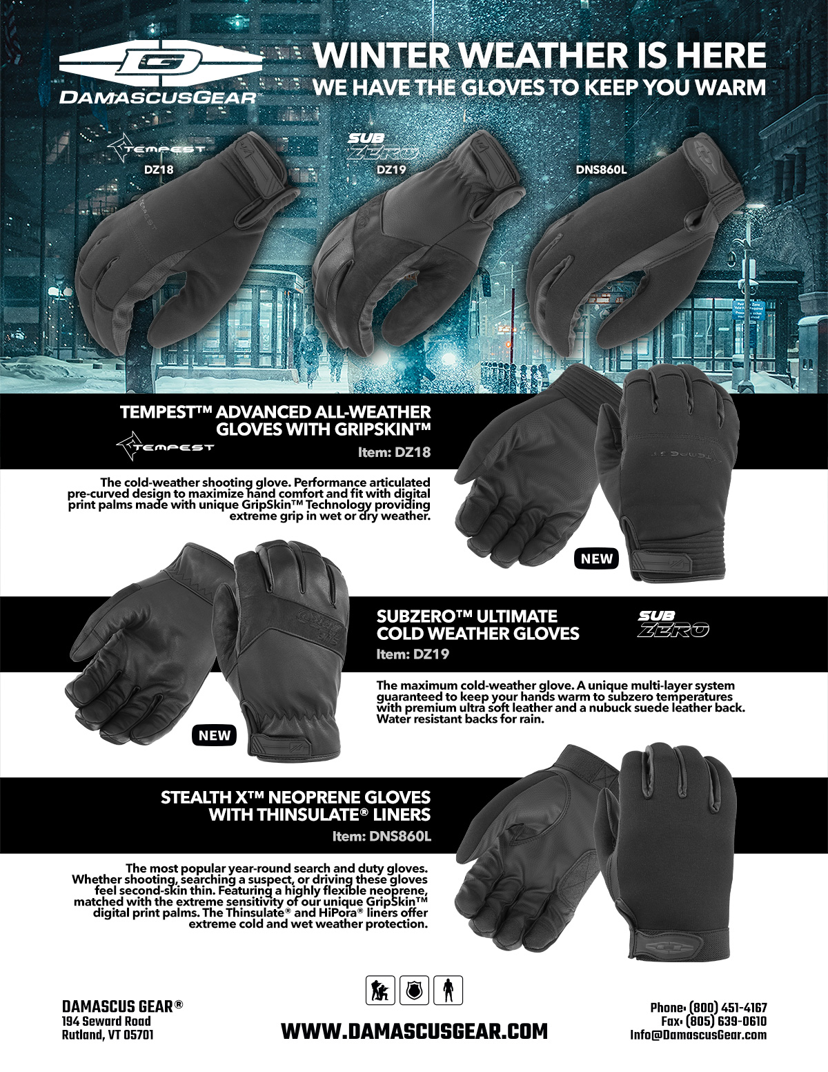 Damascus Gear Cold Weather Gloves