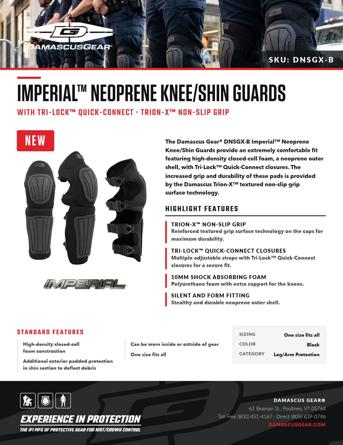 Damascus Gear DNSGX-B Knee/Shin Guards